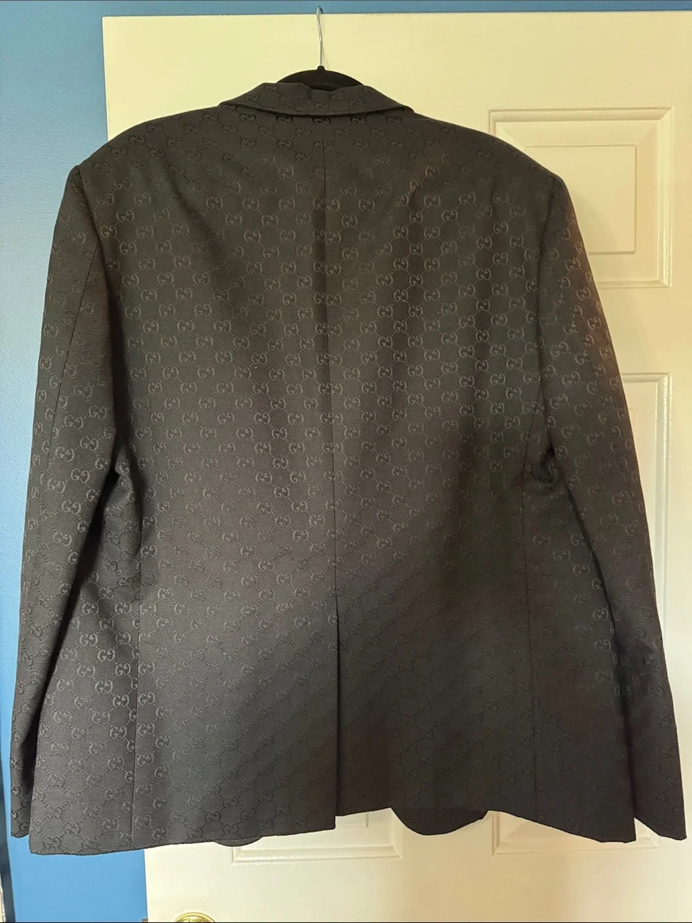 Gucci Black Tonal Monogram Men's Blazer